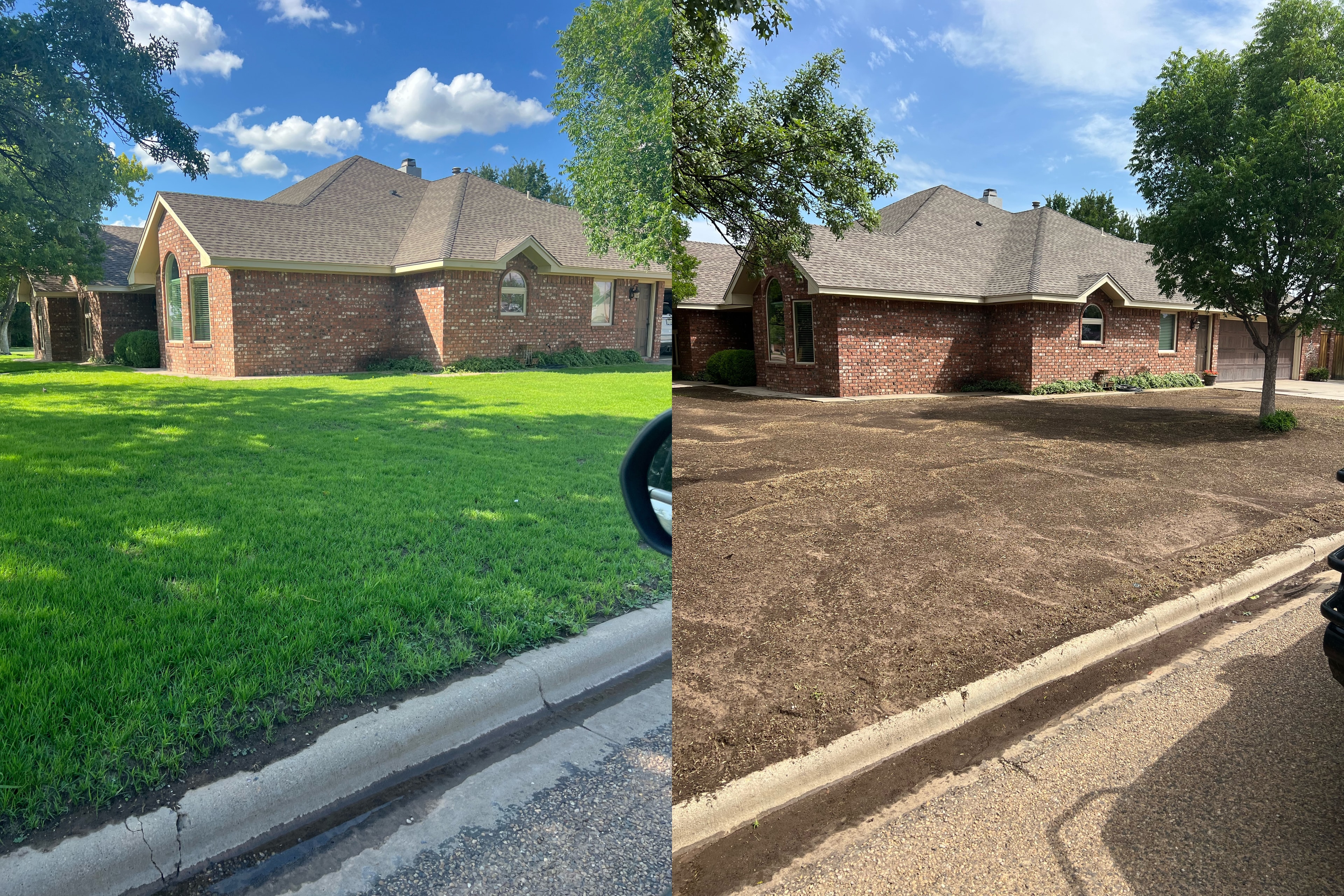 RainMaker Industries residential hydroseeding before and after